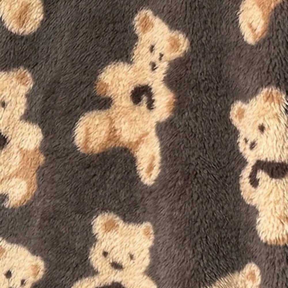 Gorgeous Large Brown Teddy Print Furry Button Down Collared Sweater PC 🖤 - Picture 9 of 16